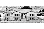 Traditional House Plan Front of Home - Delbridge Split-Level Home 076D-0104 - Search House Plans and More