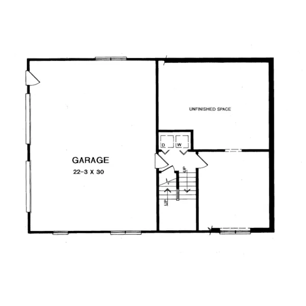 Traditional House Plan Lower Level Floor - Delbridge Split-Level Home 076D-0104 - Search House Plans and More