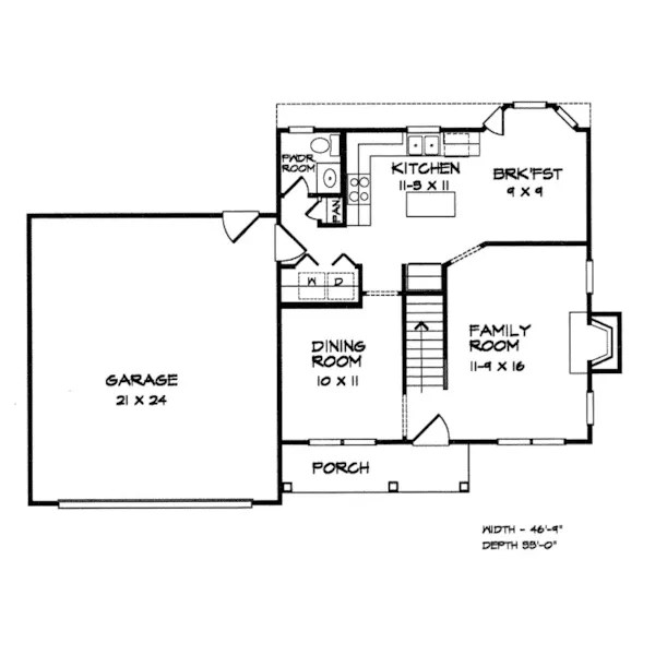 Traditional House Plan First Floor - Bloomsdale Traditional Home 076D-0106 - Search House Plans and More