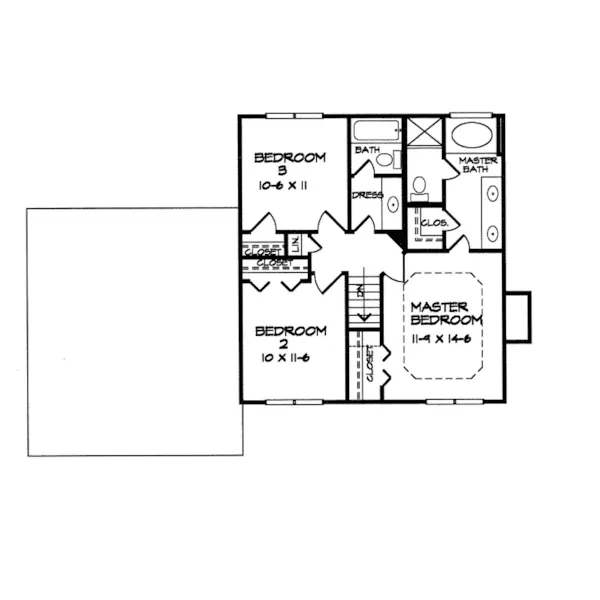 Traditional House Plan Second Floor - Bloomsdale Traditional Home 076D-0106 - Search House Plans and More