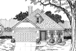 Ranch House Plan Front of Home - Holiman Cottage Ranch Home 076D-0108 - Search House Plans and More