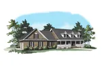 Cape Cod & New England House Plan Front of Home - Holshire Way Ranch Home 076D-0109 - Search House Plans and More