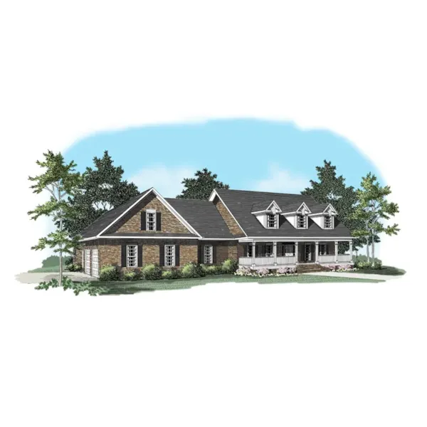 Traditional House Plan Front of Home - Holshire Way Ranch Home 076D-0109 - Search House Plans and More