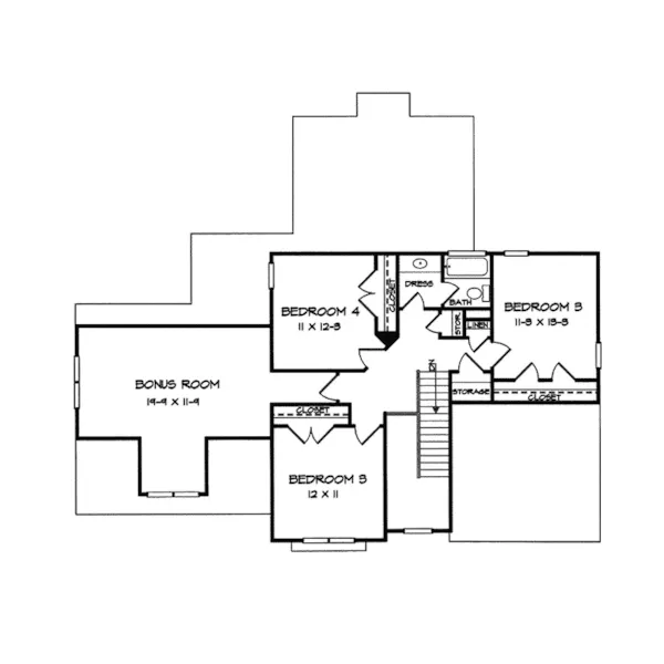 Traditional House Plan Second Floor - Benning Traditional Home 076D-0110 - Search House Plans and More