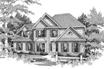 Traditional House Plan Front of Home - Benning Traditional Home 076D-0110 - Search House Plans and More
