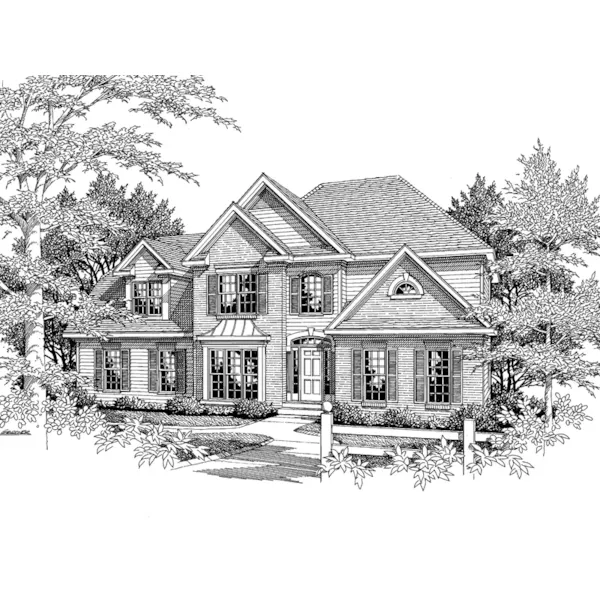 Traditional House Plan Front of Home - Benning Traditional Home 076D-0110 - Search House Plans and More