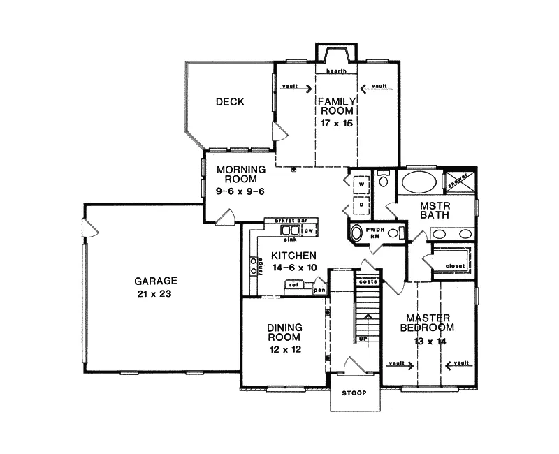 Traditional House Plan First Floor - Carmargo Traditional Home 076D-0111 - Search House Plans and More