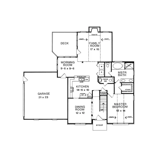 Traditional House Plan First Floor - Carmargo Traditional Home 076D-0111 - Search House Plans and More