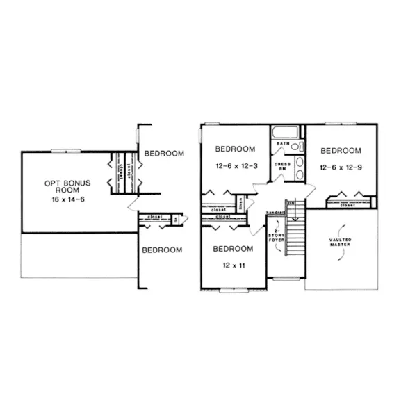 Traditional House Plan Second Floor - Carmargo Traditional Home 076D-0111 - Search House Plans and More