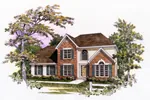 Traditional House Plan Front of Home - Carmargo Traditional Home 076D-0111 - Search House Plans and More