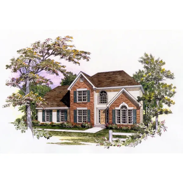 Traditional House Plan Front of Home - Carmargo Traditional Home 076D-0111 - Search House Plans and More