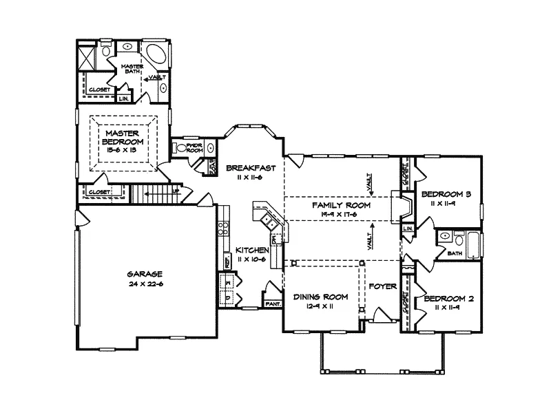 Traditional House Plan First Floor - Hollenberg Valley Country Home 076D-0112 - Search House Plans and More