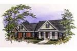 Traditional House Plan Front of Home - Hollenberg Valley Country Home 076D-0112 - Search House Plans and More