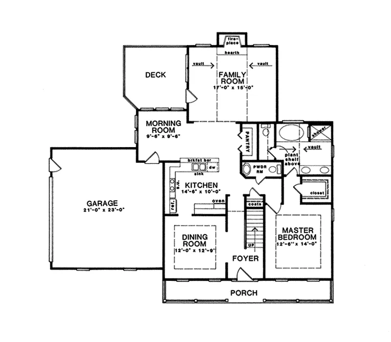Traditional House Plan First Floor - Sunset Hills Traditional Home 076D-0113 - Shop House Plans and More