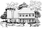 Traditional House Plan Front of Home - Sunset Hills Traditional Home 076D-0113 - Shop House Plans and More