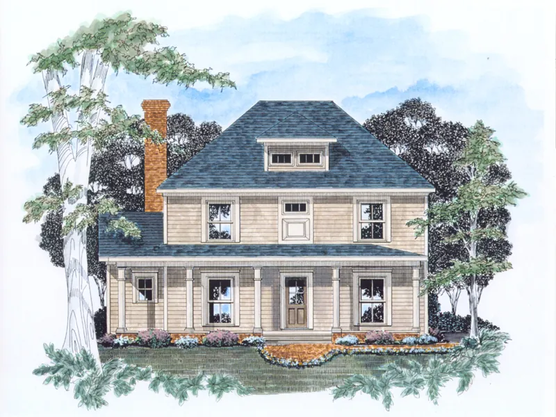 Traditional House Plan Front of Home - Fair Pass Country Home 076D-0115 - Search House Plans and More