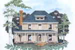 Traditional House Plan Front of Home - Fair Pass Country Home 076D-0115 - Search House Plans and More