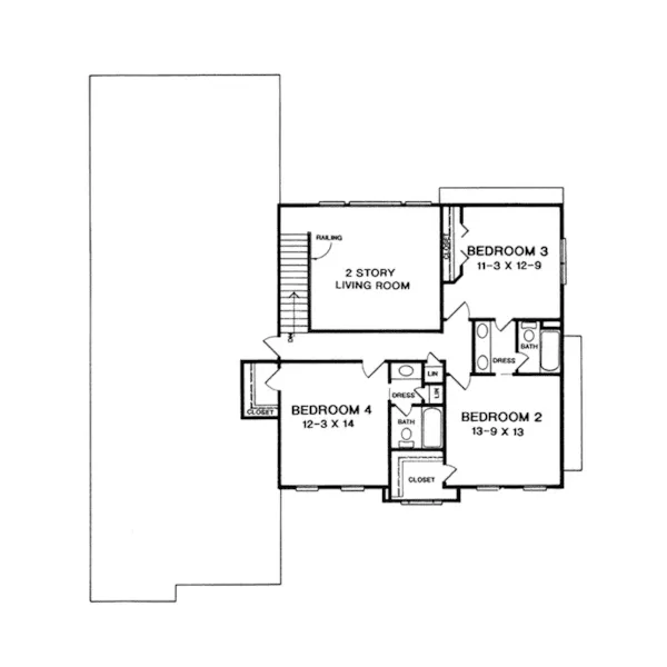 Traditional House Plan Second Floor - Caffeyville Georgian Home 076D-0116 - Search House Plans and More