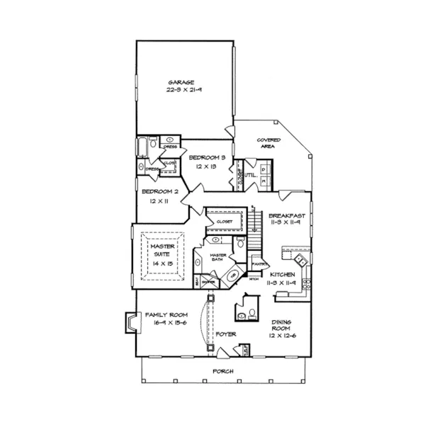 Country House Plan First Floor - Majella Country Home 076D-0118 - Shop House Plans and More