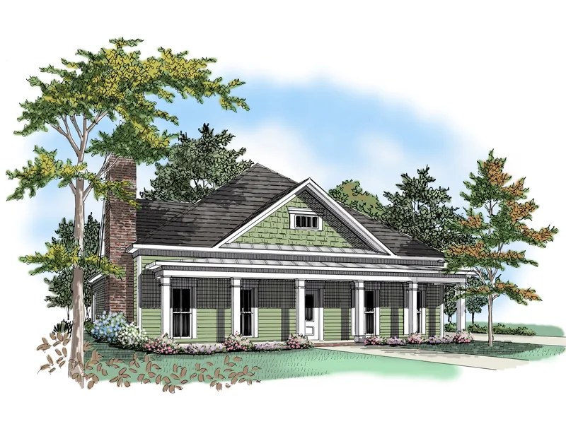 Traditional House Plan Front of Home - Majella Country Home 076D-0118 - Shop House Plans and More