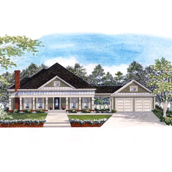 Traditional House Plan Front of Home - Davidson Farm Country Home 076D-0119 - Search House Plans and More