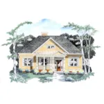 Country House Plan Front of Home - Delaney Place Country Home 076D-0121 - Search House Plans and More