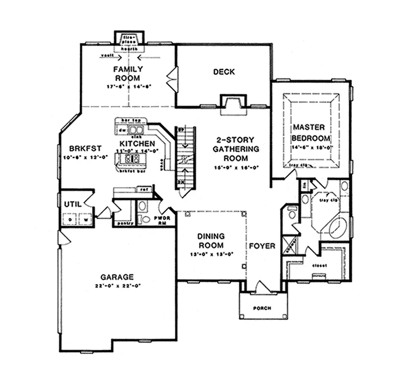 European House Plan First Floor - Emma Place European Home 076D-0122 - Search House Plans and More