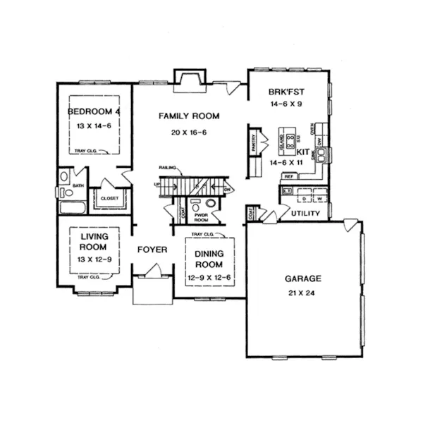 European House Plan First Floor - Birdsong European Home 076D-0123 - Search House Plans and More