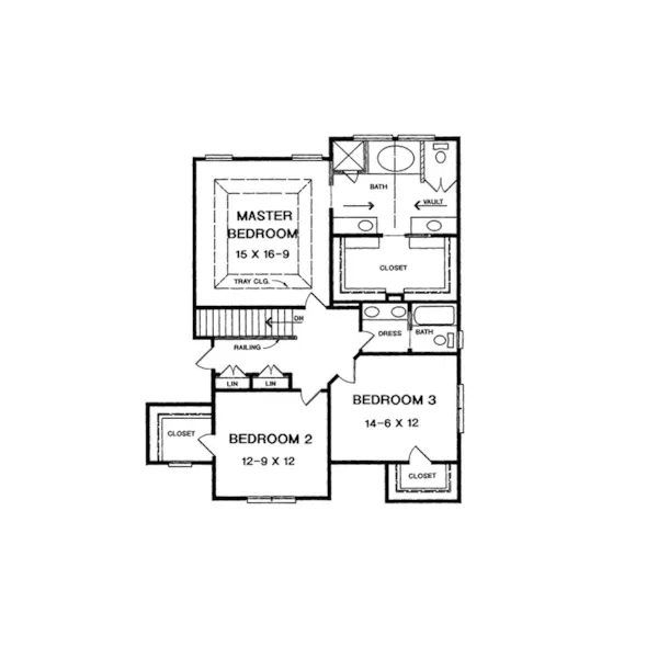 European House Plan Second Floor - Birdsong European Home 076D-0123 - Search House Plans and More