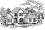 Traditional House Plan Front of Home - Birdsong European Home 076D-0123 - Search House Plans and More