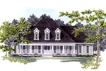 Traditional House Plan Front of Home - Narbonne Country Home 076D-0125 - Shop House Plans and More