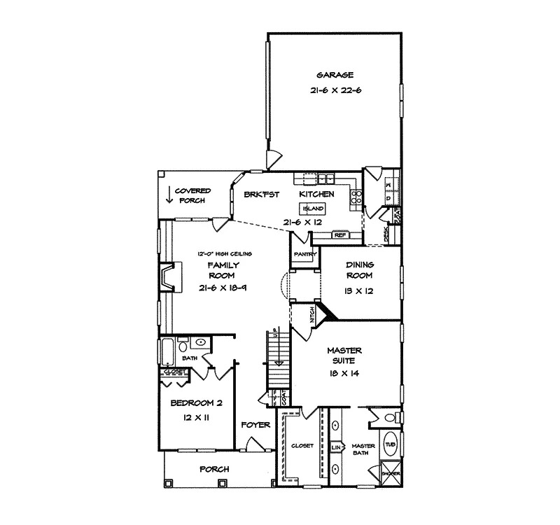 Craftsman House Plan First Floor - Friedlich Craftsman Home 076D-0126 - Search House Plans and More