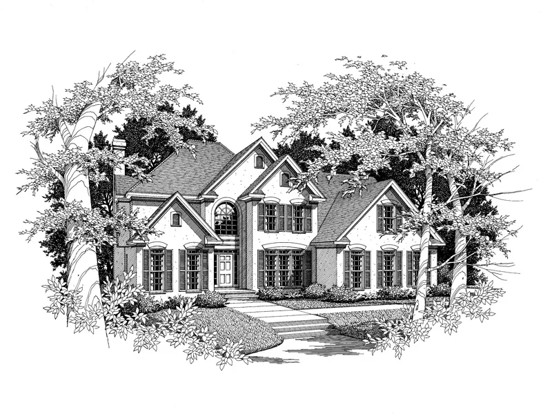 European House Plan Front of Home - Arcole Luxury European Home 076D-0127 - Search House Plans and More