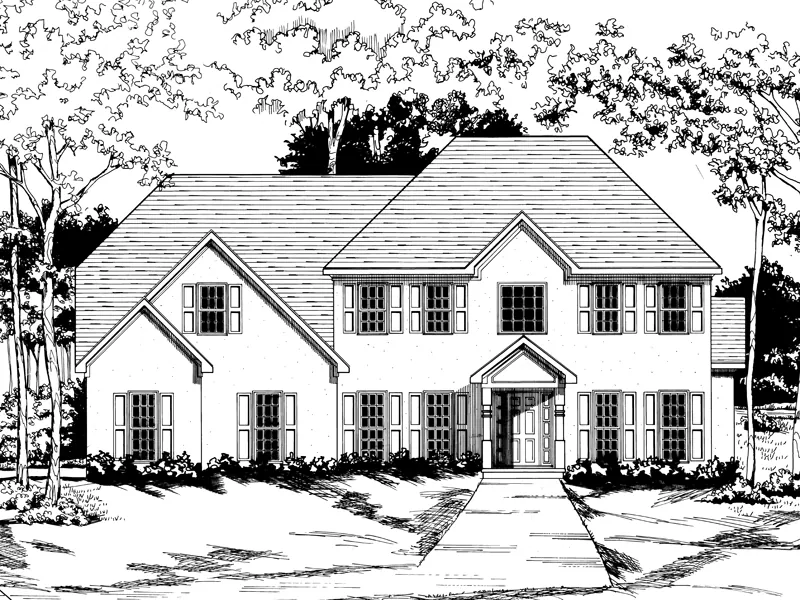European House Plan Front of Home - Maclan Luxury Home 076D-0128 - Shop House Plans and More