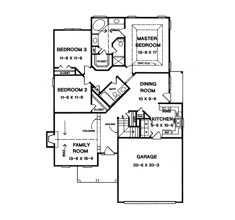 Ranch House Plan First Floor - Crabapple Creek Ranch Home 076D-0129 - Search House Plans and More