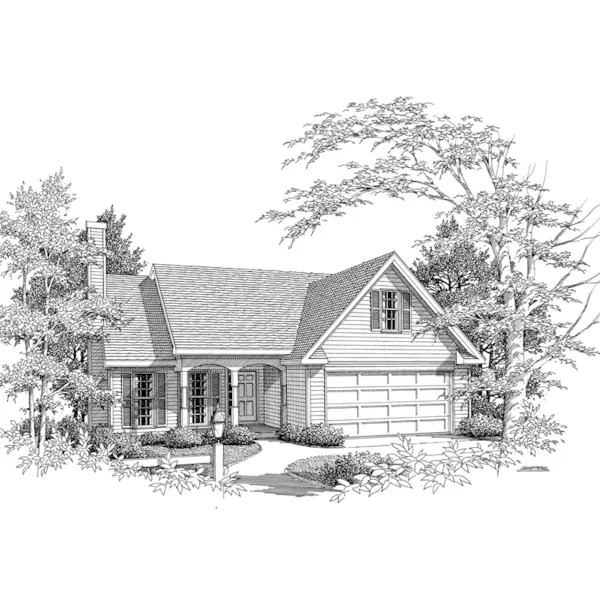 Ranch House Plan Front of Home - Crabapple Creek Ranch Home 076D-0129 - Search House Plans and More