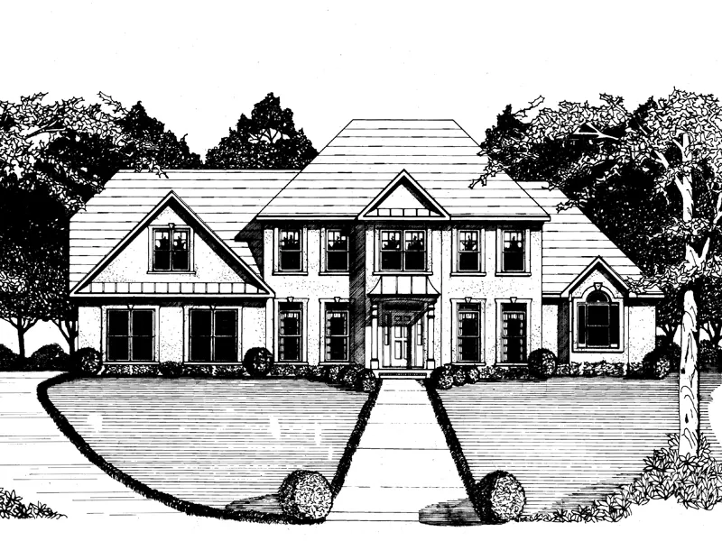 Luxury House Plan Front of Home - Marywell Luxury Home 076D-0130 - Shop House Plans and More