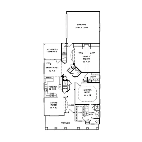 Traditional House Plan First Floor - Majestic Country Home 076D-0131 - Shop House Plans and More