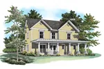 Country House Plan Front of Home - Majestic Country Home 076D-0131 - Shop House Plans and More