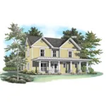 Traditional House Plan Front of Home - Majestic Country Home 076D-0131 - Shop House Plans and More