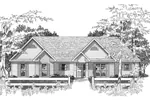 Traditional House Plan Front of Home - Cowan Bluff Ranch Home 076D-0132 - Search House Plans and More