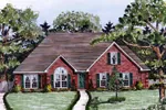 Traditional House Plan Front of Home - Liam Traditional Ranch Home 076D-0134 - Shop House Plans and More