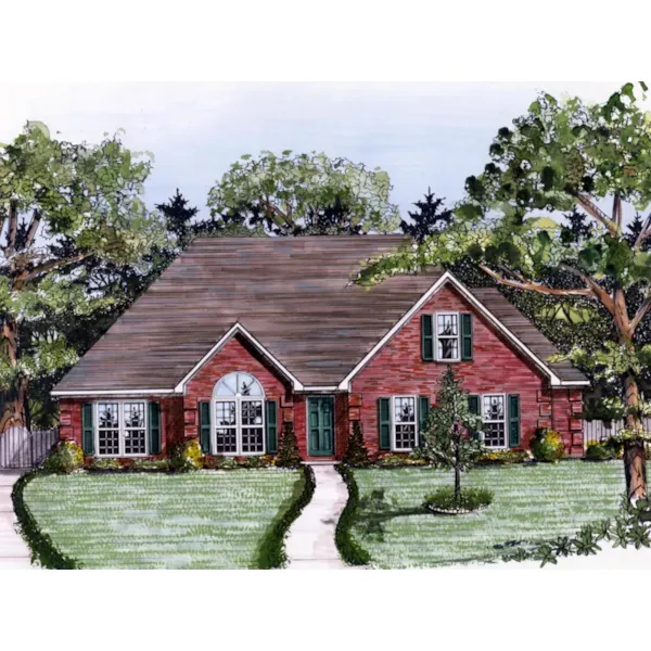 Ranch House Plan Front of Home - Liam Traditional Ranch Home 076D-0134 - Shop House Plans and More