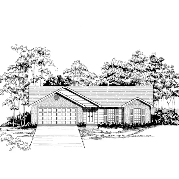 Ranch House Plan Front of Home - Portugal Ranch Home 076D-0136 - Shop House Plans and More