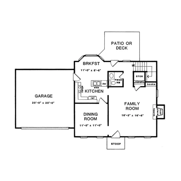 Traditional House Plan First Floor - Bitterfield Georgian Home 076D-0138 - Search House Plans and More