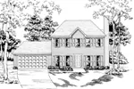 Traditional House Plan Front of Home - Bitterfield Georgian Home 076D-0138 - Search House Plans and More