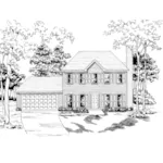 Traditional House Plan Front of Home - Bitterfield Georgian Home 076D-0138 - Search House Plans and More