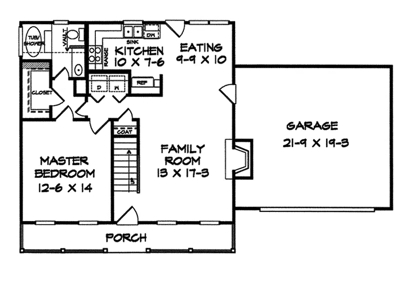 Country House Plan First Floor - Kaldi Country Home 076D-0148 - Search House Plans and More