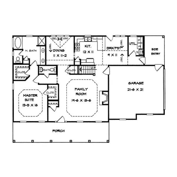 Country House Plan First Floor - Bastille Country Home 076D-0149 - Search House Plans and More