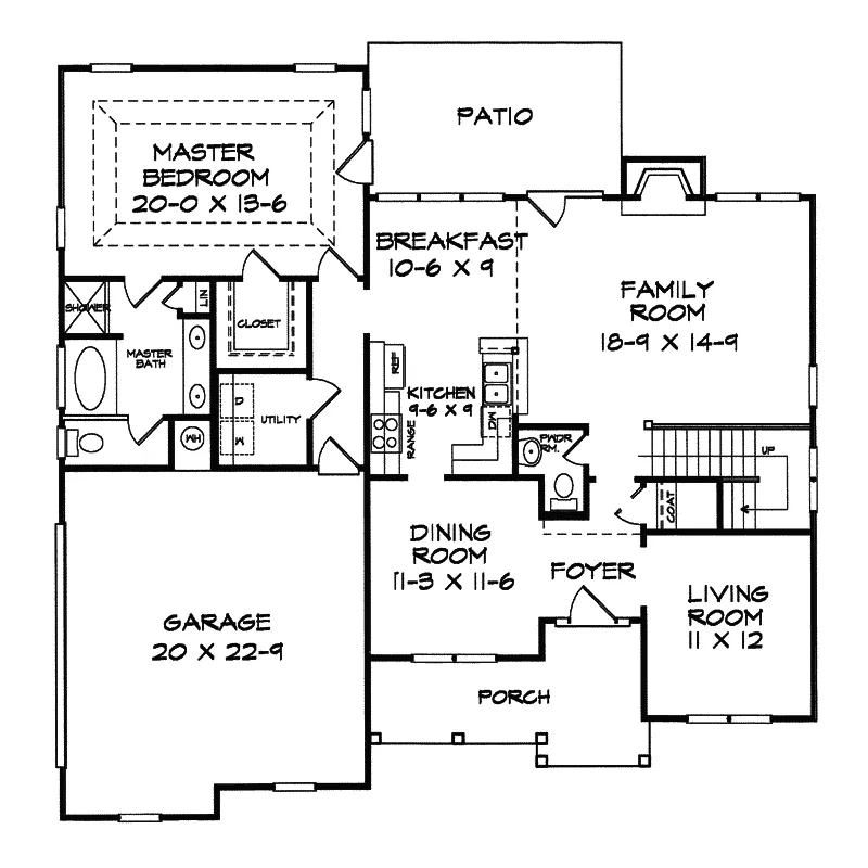 Traditional House Plan First Floor - Meadowglen Traditional Home 076D-0153 - Shop House Plans and More